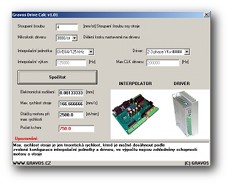 Gravos Drive Calc screen